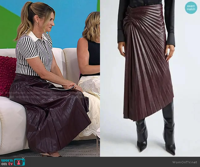 A.L.C. Tracy Skirt in Cordovan worn by Erin Andrews on Today