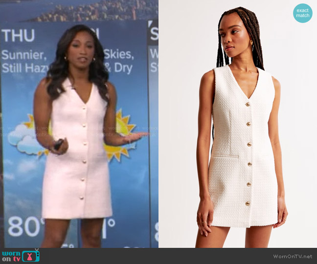 Abercrombie & Fitch The A&F Mara Tweed Vest Mini Dress worn by Brittany Bell on Good Morning America