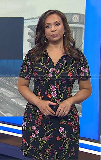 Adelle’s black floral polo dress on Today