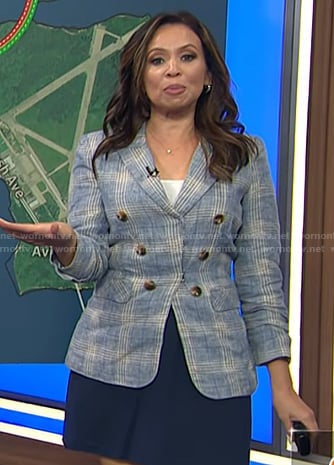 Adelle’s blue plaid blazer on Today