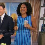 Adriana Diaz’s blue striped tunic top and pants set on CBS Mornings