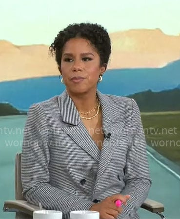 Adriana Diaz’s houndstooth blazer on CBS Mornings