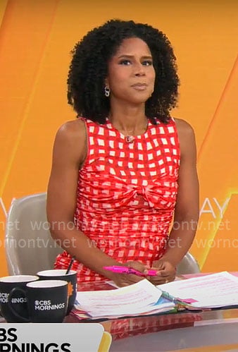 Adriana Diaz’s red checked dress on CBS Mornings