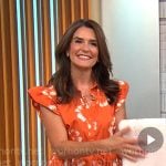 Adriane Kiss’ orange floral jumpsuit on CBS Mornings