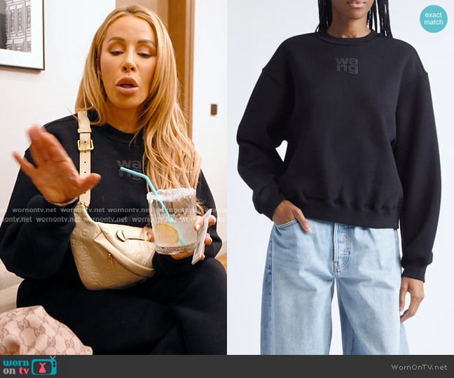 Alexander Wang Stacked Logo Cotton Terry Sweatshirt worn by Lisa Hochstein (Lisa Hochstein) on The Real Housewives of Miami