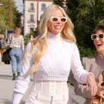 Alexia’s white cropped cable knit sweater on The Real Housewives of Miami
