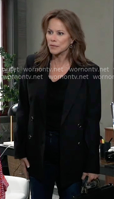 Alexis’s black double-breasted blazer on General Hospital