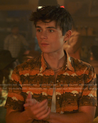 Alex’s brown printed shirt on My Life with the Walter Boys