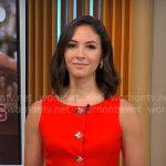 Ali Bauman’s red button front dress on CBS Mornings