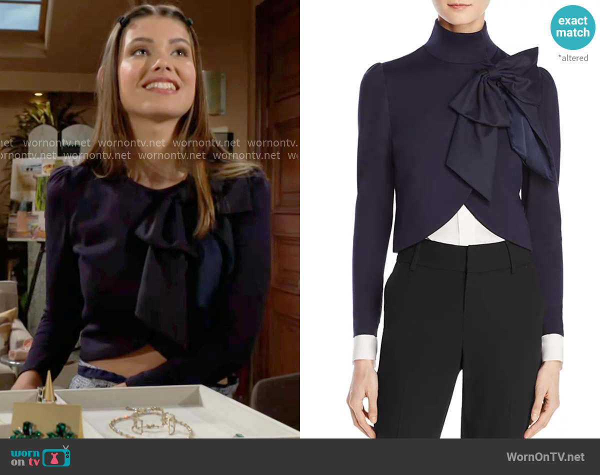 Alice + Olivia Addison Jacket worn by Electra Forrester (Laneya Grace) on The Bold and the Beautiful