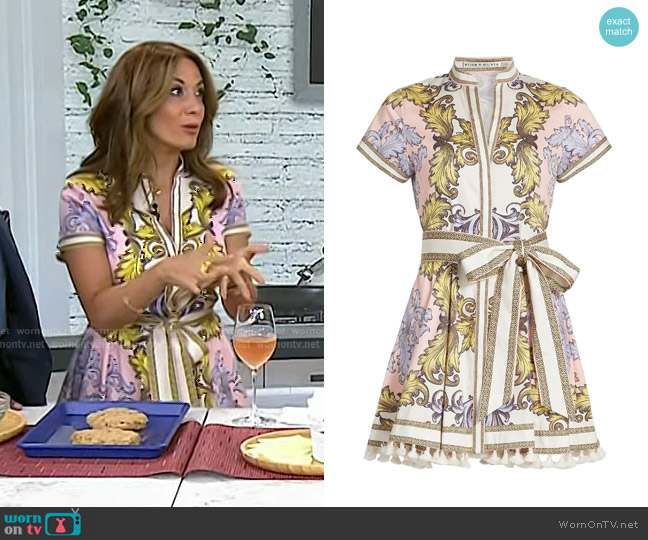 Alice + Olivia Lucy Filigree Belted Minidress in Day Dreamer worn by Anna Francese Gass on Today