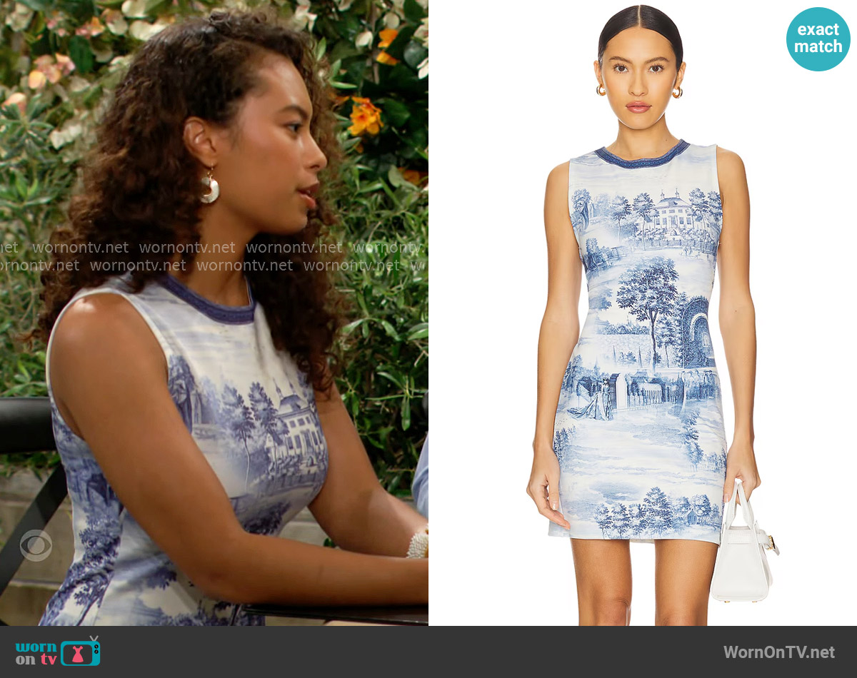 Alice + Olivia Wynell Mini Dress in Chateau worn by Toni (Jasmine Dampiér) on The Bold and the Beautiful