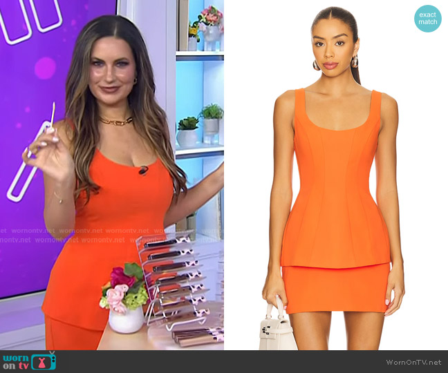 Amanda Uprichard Empire Dress in Mandarin worn by Heather Muir Maffei on Today