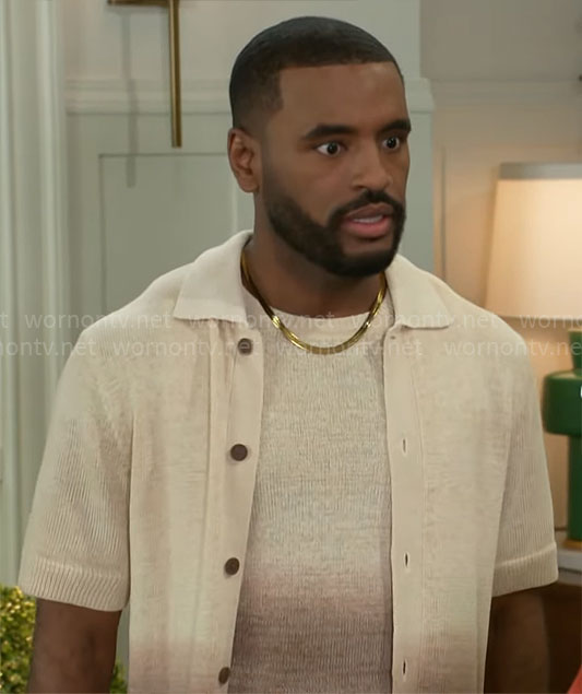 Andre’s ombre knit shirt on Beyond the Gates