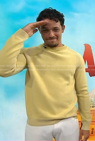 Anthony Ramos’s yellow ribbed sweater on Today