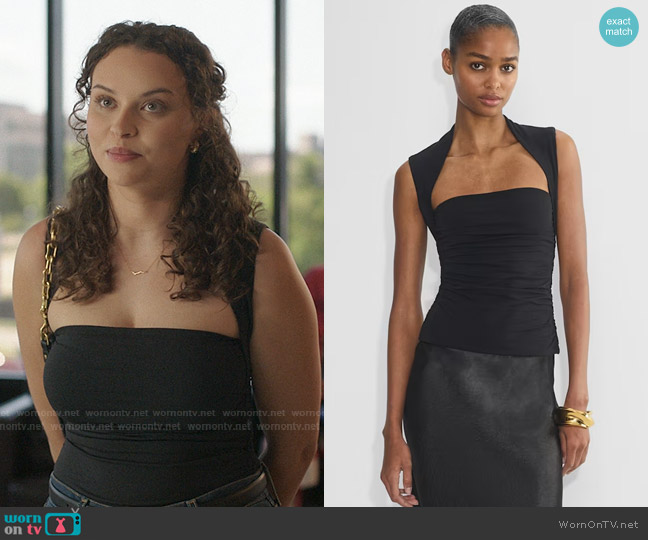 Aritzia Casual Contour Flourish Top in Black worn by Denise Russo (Isabella Briggs) on The Summer I Turned Pretty