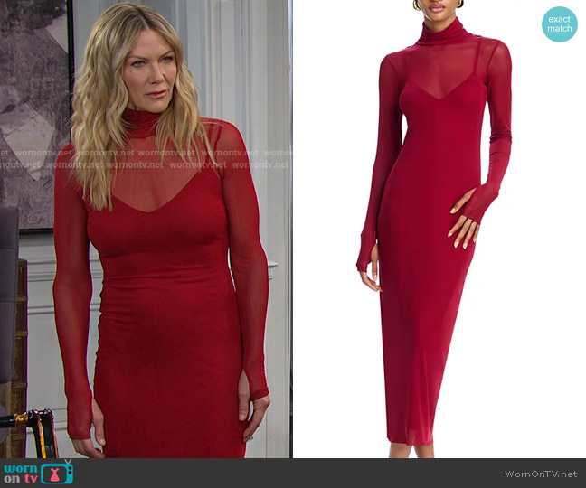 ASTR The Label Shailene Dress in Rhubarb worn by Kristen DiMera (Stacy Haiduk) on Days of our Lives