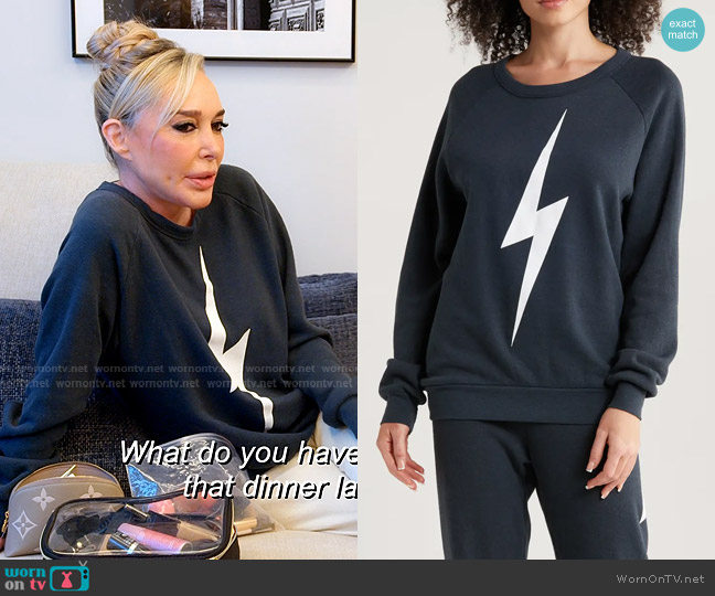 Aviator Nation Bolt Crewneck Sweatshirt worn by Marysol Patton (Marysol Patton) on The Real Housewives of Miami