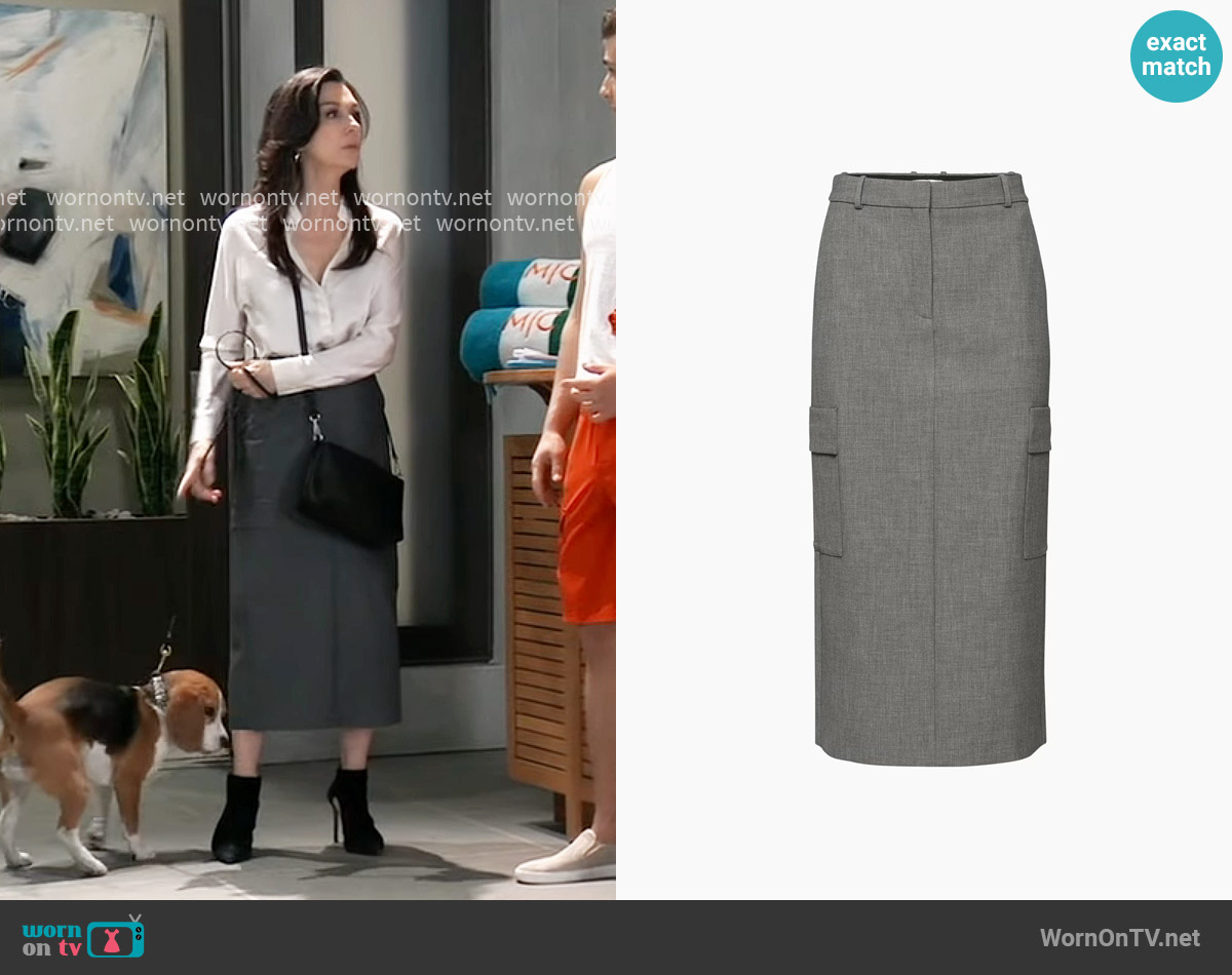 Babaton Observer Cargo Skirt worn by Anna Devane (Finola Hughes) on General Hospital