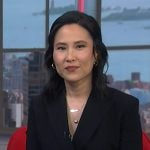 Vicky’s black double breasted blazer dress on NBC News Daily