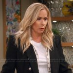 Leanne’s black blazer and hoodie on Leanne