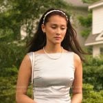 Belly’s blue satin mini dress on The Summer I Turned Pretty