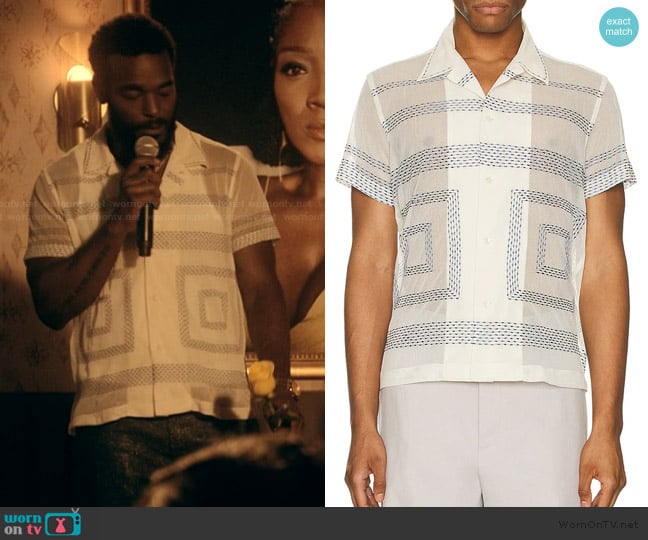Bode Tile Stitch Short Sleeve Shirt worn by Trig (Luke James) on The Chi
