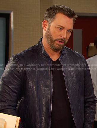 Brady’s blue leather jacekt on Days of our Lives