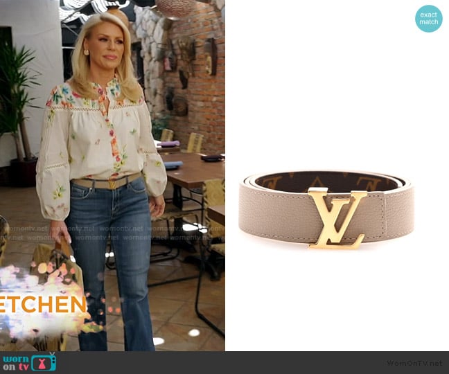Calfskin Monogram 30mm LV Initiales Reversible Belt worn by Gretchen Rossi on The Real Housewives of Orange County