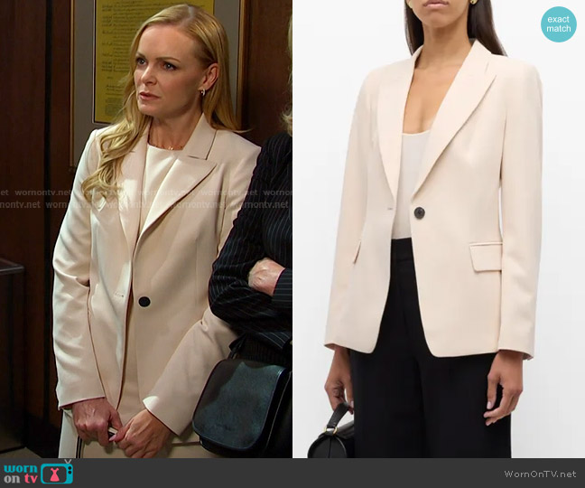 Canvas by Kobi Halperin Jordi Single-Button Twill Jacket worn by Belle Brady (Martha Madison) on Days of our Lives
