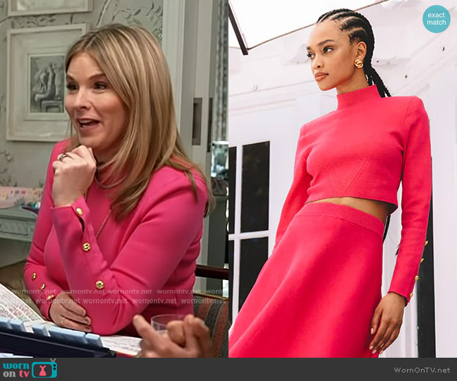 Cara Cara Cleo Top in Watermelon worn by Jenna Bush Hager on Today