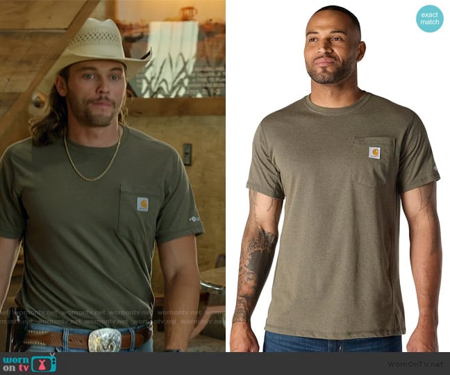 Carharrt Relaxed Fit Midweight Short-Sleeve Pocket T-Shirt worn by Jesse McBee on The McBee Dynasty Real American Cowboys