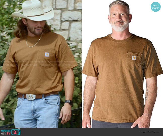 Carhartt Loose Fit Heavyweight Short-Sleeve Pocket T-Shirt worn by Jesse McBee on The McBee Dynasty Real American Cowboys