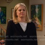 Carol’s white striped top on Leanne