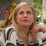 Carol’s striped knit hoodie on Leanne