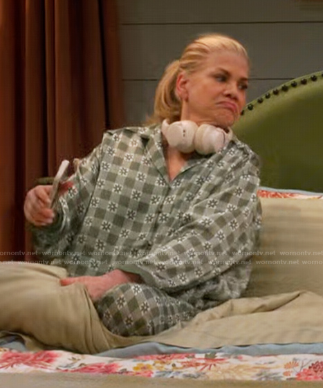 Carol’s green check print pajamas on Leanne