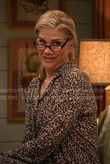 Carol’s leopard print pajamas on Leanne