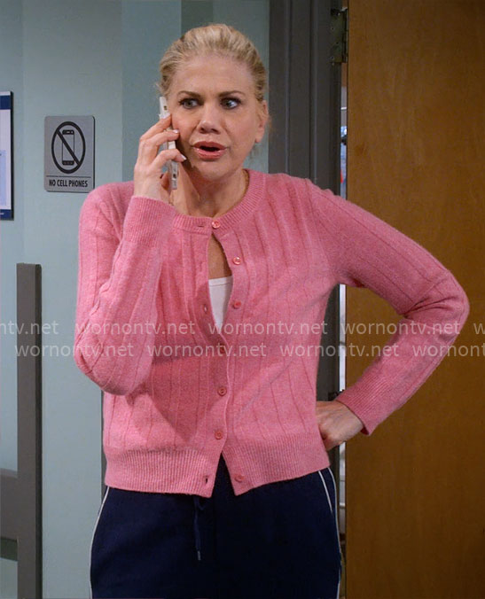 Carol’s pink cardigan on Leanne
