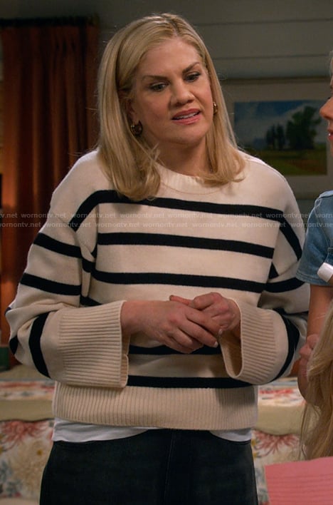 Carol’s striped sweater on Leanne