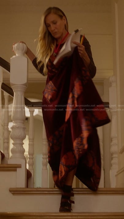 Carrie’s patchwork dress on And Just Like That