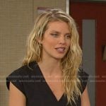 Cat’s black v-neck tee on Days of our Lives