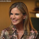 Natalie Morales’ pink tropical print shirt on CBS Mornings