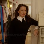 Charlotte’s black contrast collar sweater on And Just Like That