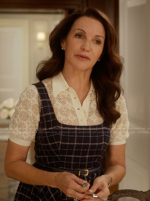 Charlotte’s blue plaid dress on And Just Like That