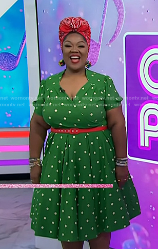 Cheryl Porter’s green polka dot dress on Today