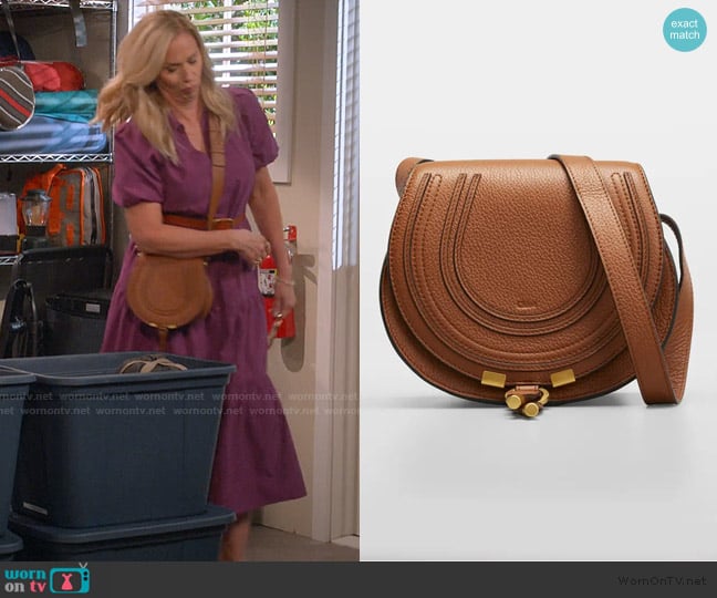 Chloe Marcie Crossbody Bag in Grained Calfskin worn by Leanne Murphy (Leanne Morgan) on Leanne