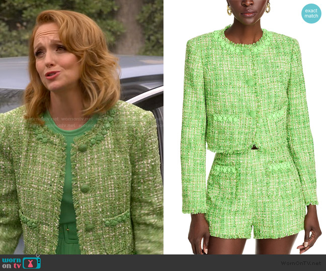 Cinq a Sept Lucie Boucle Audette Jacket worn by Mary (Jayma Mays) on Leanne