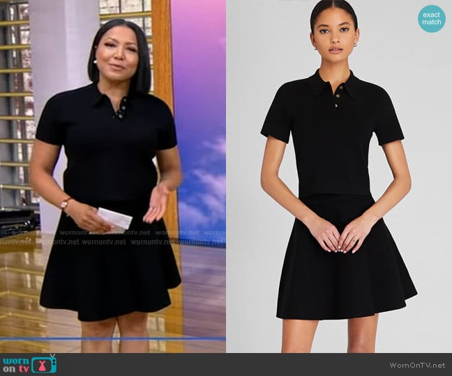 Club Monaco Polo Collar Sweater Tee worn by Stephanie Ramos on Good Morning America