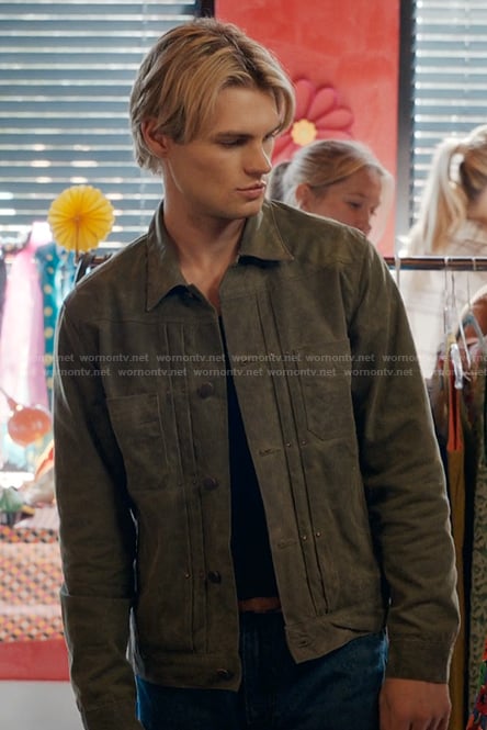 Cole’s green wax leather jacket on My Life with the Walter Boys