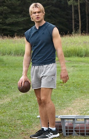Cole’s navy sleeveless sweatshirt and shorts on My Life with the Walter Boys